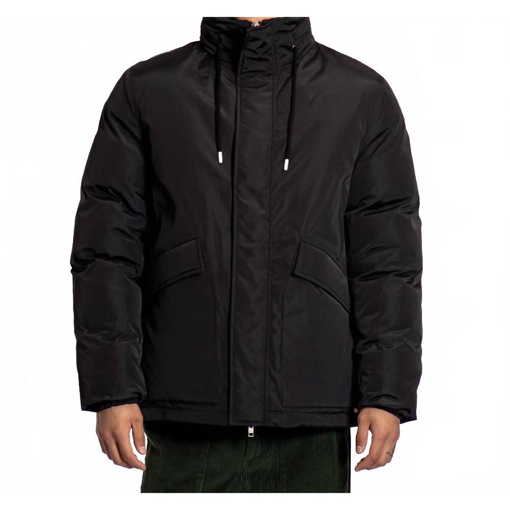 NEW FAR AFIELD sander long sleeve puffer jacket in meteorite black